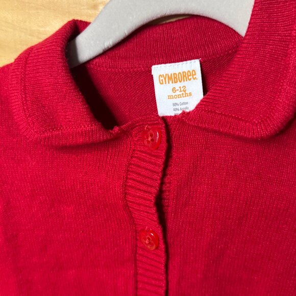 Gymboree Red Cardigan Sweater 6–12M | NWT Baby Girl Holiday Bow Hem - Picture 2 of 6